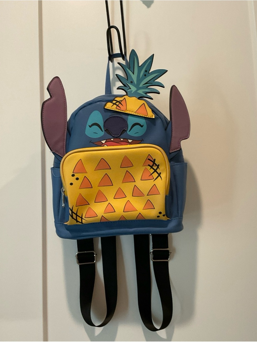 Disney Lilo And Stitch Faux Leather Backpack Purse Deluxe Travel Bag Pineapple